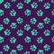Animals footprints seamless cat and dogs pattern for wrapping paper and fabrics and linens and kids clothes print