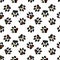 Animals footprints seamless cat and dogs pattern for wrapping paper and fabrics and linens and kids clothes print