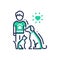 Animals Help - modern vector line design single icon.