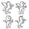 Animals heraldic set symbol. Pegasus and Lion and Gryphon. Sign