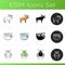 Animals icons set