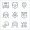 animals line icons. linear set. quality vector line set such as beetle, penguin, jellyfish, cow, bugs, seal, clam, hamster