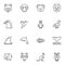 Animals line icons set