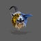 Animals Low Poly Art Realistic illustration 3D Mascot Logo Icon Symbol . Tiger, Wolf, Raven, Goat, Lion . Animals Face in one Head