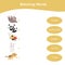 Animals matching words game. Matching words game for kids.