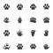 Animals paw print vector icons set