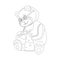 Animals and professions. The bear is a scientist. Coloring book for children