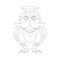 Animals and professions.Owl-military, owl-general. Coloring book for children. Linear image