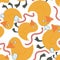 Animals seamless yellow ducks pattern for fabrics and textiles and packaging and gifts and cards and linens and kids