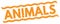 ANIMALS text on orange lines stamp sign