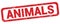 ANIMALS text written on red rectangle stamp