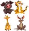 Animals in vibrant cartoon style