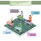 Animals Volunteers Isometric Infographics