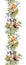 Animals in wild grass, meadow flowers. Repeating border. Watercolor strip in sketch style