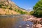 Animas river in Colorado in sunny summer day