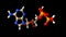 Animated 3D ball-and-stick and spacefill model of adenosine triphosphate ATP, black background