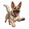 Animated Action: German Shepherd Dog In Dmitry Spiros Style