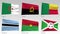 Animated African flags collection with alpha channel, Algeria, Angola, Benin, Botswana, Burkina, Burundi
