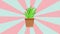 Animated aloe vera plant icon with a rotating background
