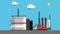 Animated appearance of petroleum processing plant