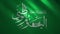 Animated Arabic calligraphy on a green background Translation: Saudi Arabia national day.
