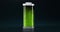 Animated background of Glass green battery charging