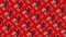 Animated background of many gift boxes with a red bow on a red background, the concept of valentine's day or other