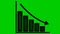 Animated black recession chart of financial decline with a trend line chart. Concept of economic crisis, recession, inflation.