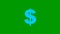 Animated blue icon of dollar. Radiance from rays around symbol. Concept of business, money. Flat vector illustration