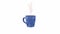 Animated blue mug with coffee drink