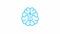 Animated blue symbol of brain. Concept of idea and creative. Looped video. Line vector illustration