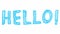 Animated blue word in sketch style. Doodles with text Hello. Hand drawn vector illustrations