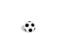 Animated bouncing soccer ball. White and blank screen.
