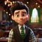 Animated Boy In Plaid Shirt: Realistic Lighting And Cartoon-like Characters