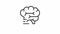 Animated brain activity linear icon