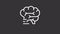 Animated brain white line icon