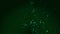 Animated bright colored particles on the dark green background