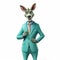 Animated Bunny In Realistic Suit A Colorful And Immersive Cartoon