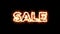 Animated Burning Sale Text with Realistic Fire Flame and Smoke on Isolated Black Background. Business Promotional