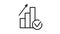 Animated business icon. Line Illustration with check mark. Graphic element related to selection, confirmation, approval, guarantee