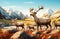 Animated Caribou Illustration in Claymation Style