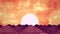 Animated Cartoon of Desert Dune on Sunrise or Sunset