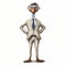 Animated Cartoon Ostrich: A Photographic Portrait Of A Stylish Business Bird