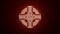 Animated Celtic Golden Cross with shining rays on a dark red background.. Seamless looping.