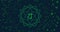 Animated chakra Anahata. The fourth symbol is green. 12 petals of lotus in the stroke. Isotherics. Yoga icon. Om sign