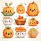 Animated, cheerful, pleasant with smiles and eyes harvest from the field. Pumpkin as a dish of thanksgiving for the harvest,