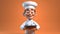 Animated Chef Character Presenting a New Dish. Generative AI