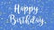 Animated colorful blue Happy Birthday greeting card