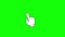 Animated cursor press and hold. Hand gesture animation. Flat icon Mouse click with a green screen. Chroma key.