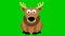 Animated cute deer sits. Looped video.